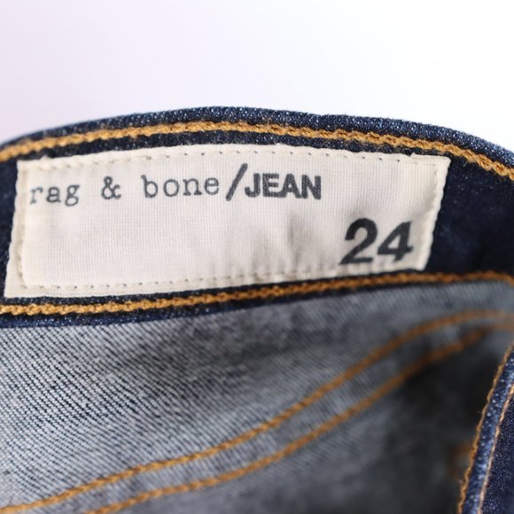 Rag and Bone Jeans Size 24 Stiletto Bootcut Dark Wash Blue Contrast Stitching - Picture 4 of 11